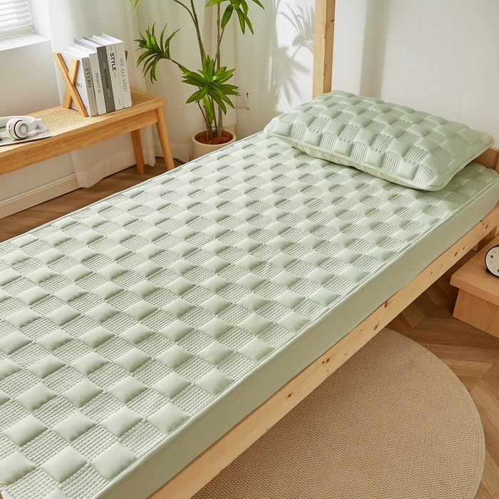 91家纺网 家纺一手货源 找家纺 卡派 2024新款布拉格夹棉加厚床笠单人床 布拉格-果绿