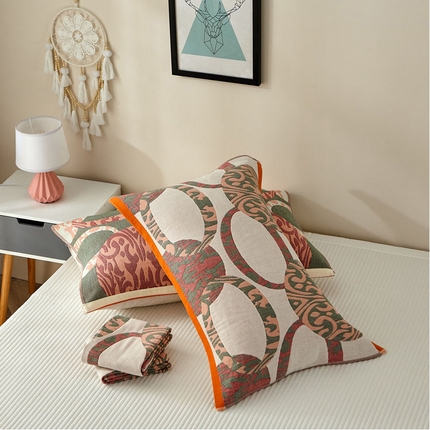 2024新款素雅系列全棉系列四层纱布枕巾52*78cm一对 剪影-红