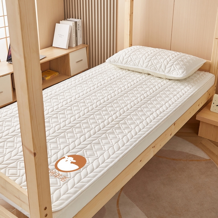 91家纺网 家纺一手货源 找家纺 卡派 2024新款水洗棉羊毛床褥（富贵竹）单人床 富贵竹-白