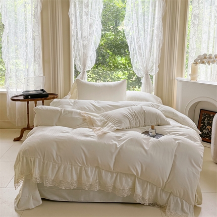 91家纺网 家纺一手货源 找家纺 （总）庭笙 新款羊绒银丝提花四件套-一缕情丝