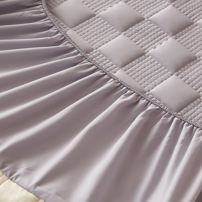 91家纺网 家纺一手货源 找家纺 卡派 2024新款布拉格水洗棉夹棉加厚床笠大床 布拉格-灰