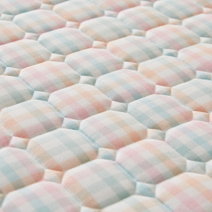 91家纺网 家纺一手货源 找家纺 卡派 2024新款色织全棉夹棉床笠 冰淇淋格