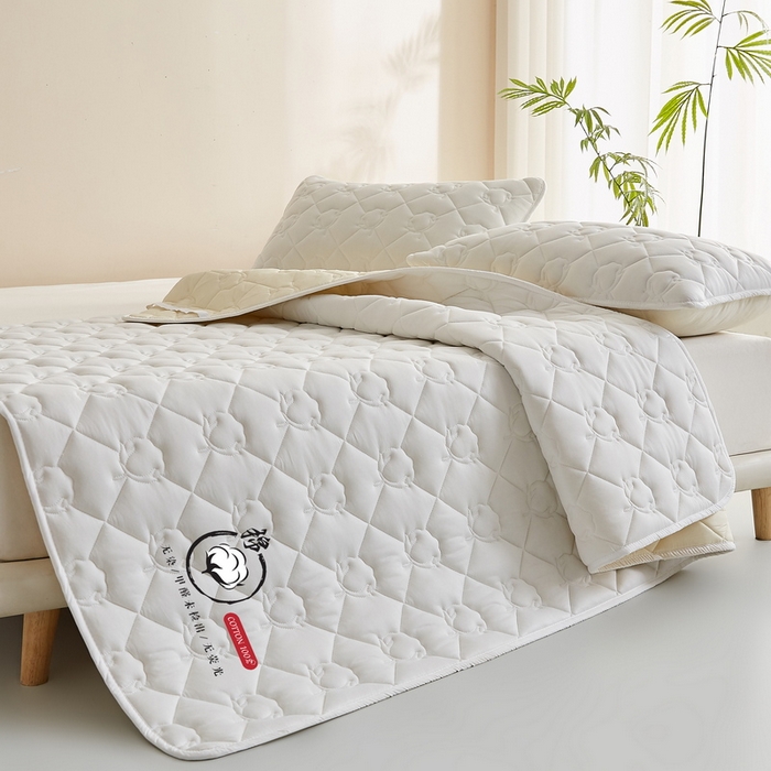 91家纺网 家纺一手货源 找家纺 卡派 2024新款水洗棉100%新疆棉花床褥大床 棉花-白