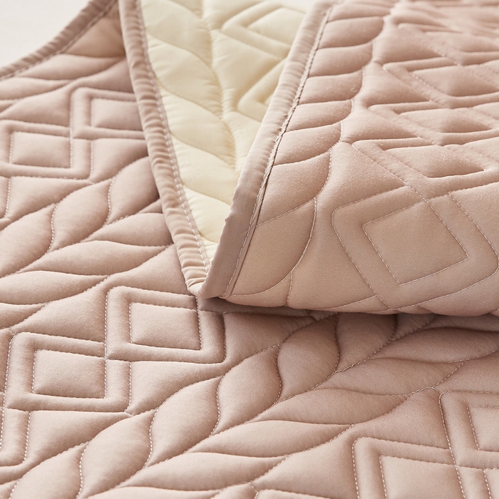 91家纺网 家纺一手货源 找家纺 卡派 2024新款水洗棉羊毛床褥（富贵竹）单人床 富贵竹-卡其