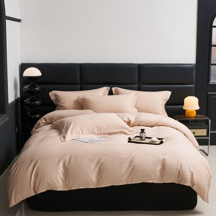 91家纺网 家纺一手货源 找家纺 （总）顾家家居 2024新款7A抗菌兰精天丝棉磨毛纯色四件套