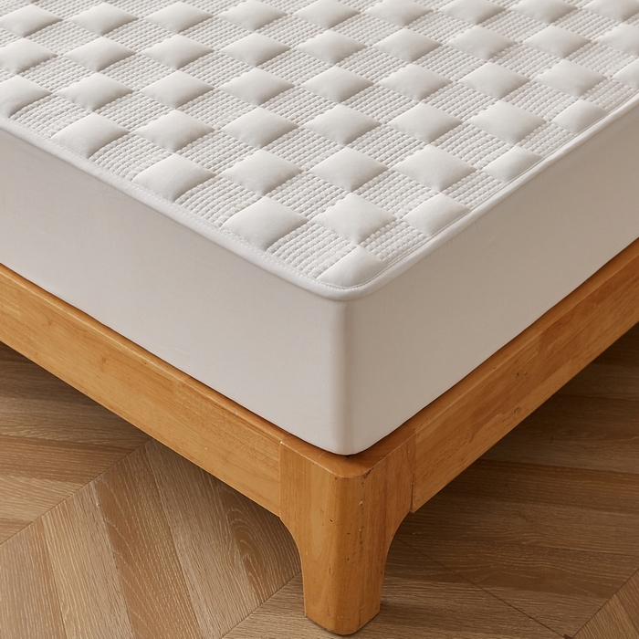 91家纺网 家纺一手货源 找家纺 卡派 2024新款布拉格水洗棉夹棉加厚床笠大床 布拉格-白