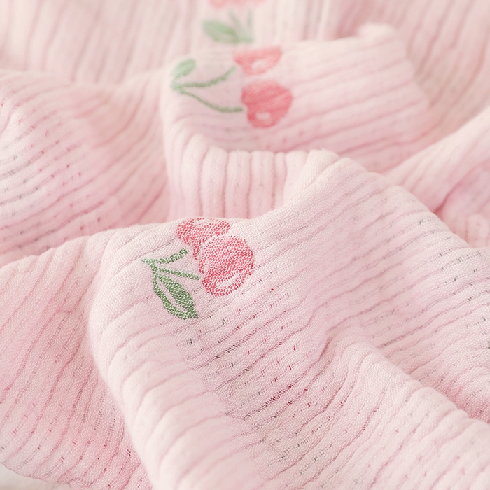 91家纺网 家纺一手货源 找家纺 韩式花边四层纱枕巾纯棉竹纤维加大成人纱布枕头巾52*78cm一对 樱桃日记-粉