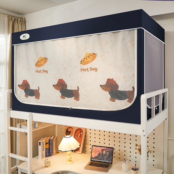 91家纺网 家纺一手货源 找家纺 安金蚊帐 2024新款99%强遮光逐梦空间宿舍上下铺蚊帐 腊肠狗