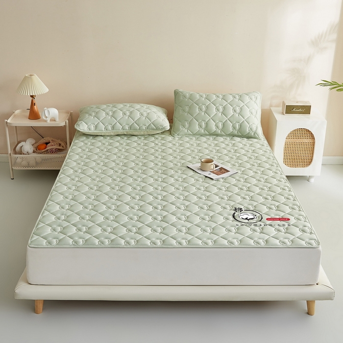 91家纺网 家纺一手货源 找家纺 卡派 2024新款水洗棉100%新疆棉花床褥大床 棉花-果绿