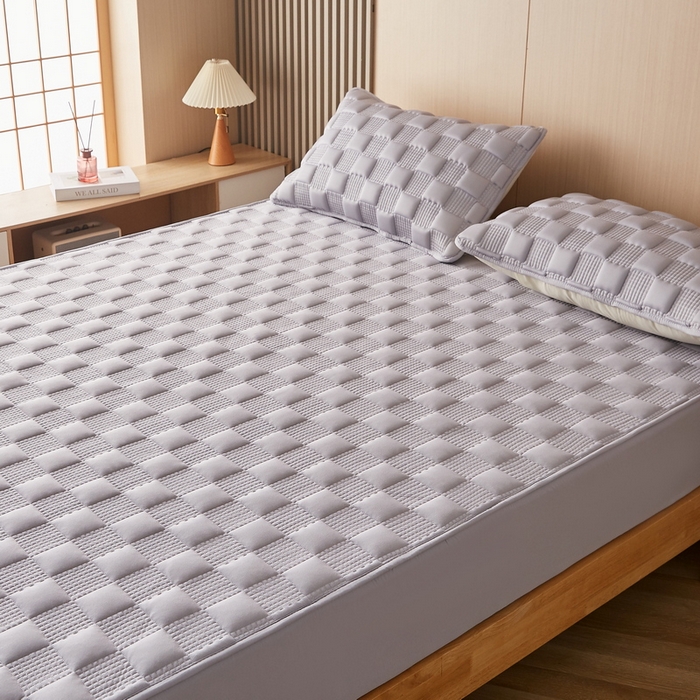 91家纺网 家纺一手货源 找家纺 卡派 2024新款布拉格水洗棉夹棉加厚床笠大床 布拉格-灰