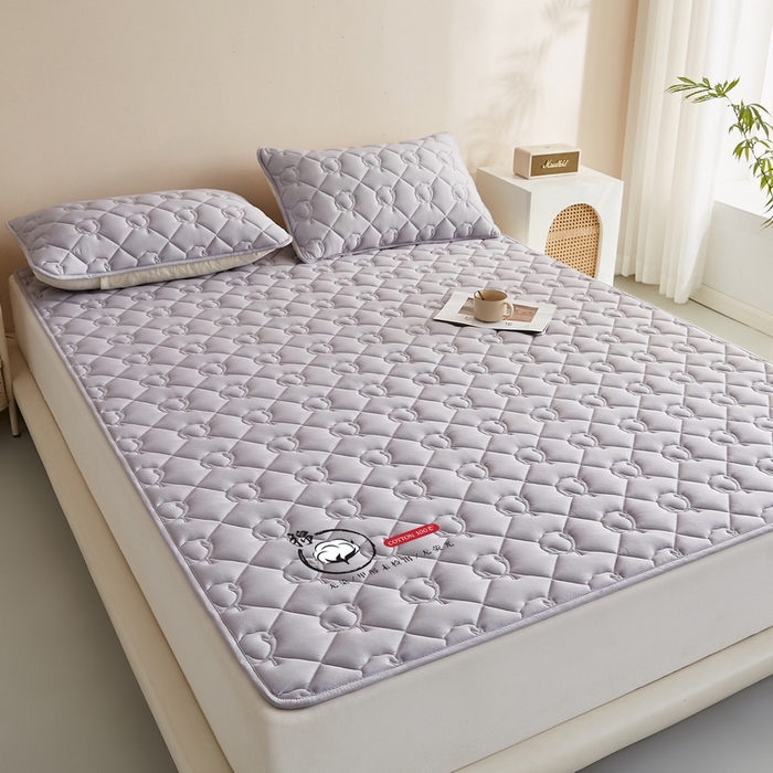 91家纺网 家纺一手货源 找家纺 卡派 2024新款水洗棉100%新疆棉花床褥大床 棉花-灰