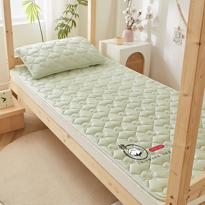 91家纺网 家纺一手货源 找家纺 卡派 2024新款水洗棉100%新疆棉花床褥款单人床 棉花-果绿