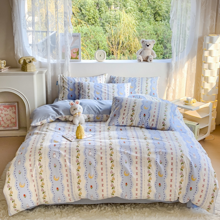 91家纺网 家纺一手货源 找家纺 金鑫汇家纺 2024新款印花四件套 梨园花香