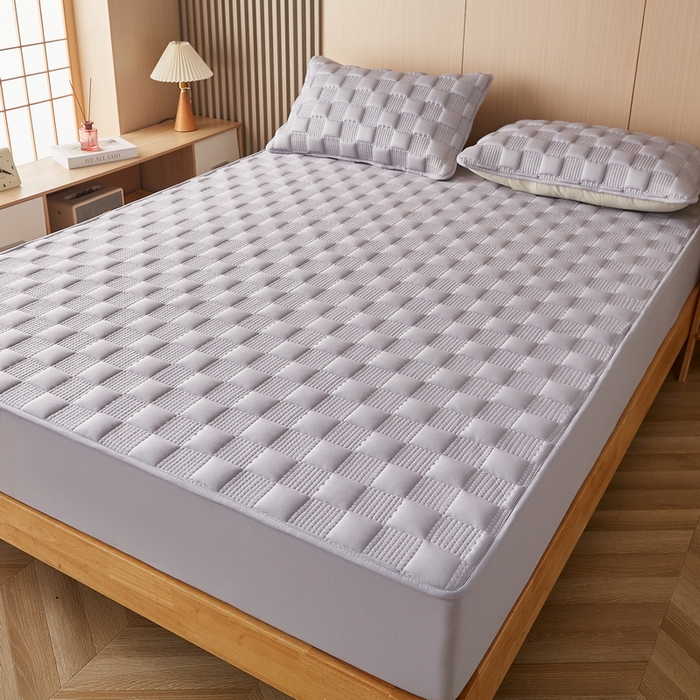 91家纺网 家纺一手货源 找家纺 卡派 2024新款布拉格水洗棉夹棉加厚床笠大床 布拉格-灰