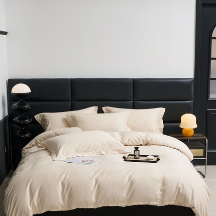 91家纺网 家纺一手货源 找家纺 （总）顾家家居 2024新款7A抗菌兰精天丝棉磨毛纯色四件套