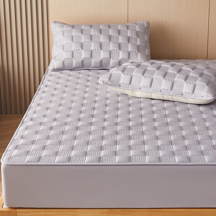 91家纺网 家纺一手货源 找家纺 卡派 2024新款布拉格水洗棉夹棉加厚床笠大床 布拉格-灰