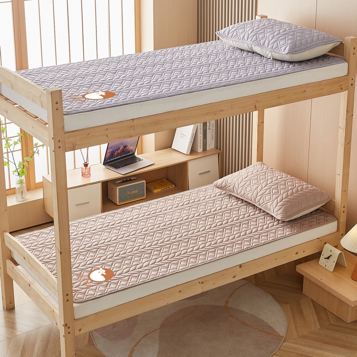 91家纺网 家纺一手货源 找家纺 卡派 2024新款水洗棉羊毛床褥（富贵竹）单人床 富贵竹-卡其