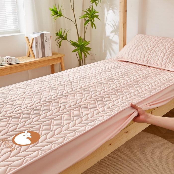 91家纺网 家纺一手货源 找家纺 卡派 2024新款水洗棉羊毛床笠（富贵竹）单人床 富贵竹-玉