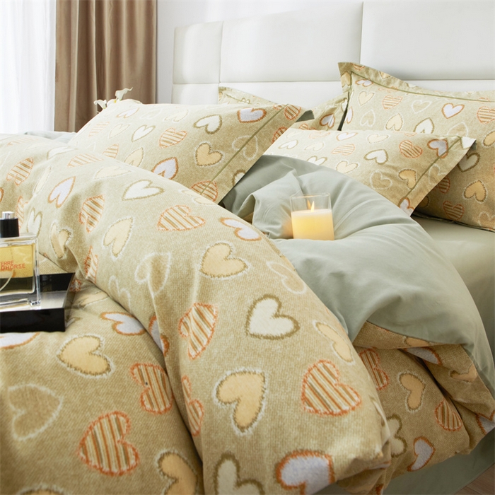 91家纺网 家纺一手货源 找家纺 曼秀琳 2024新款全棉超柔生态磨毛四件套（32*21支） 怦然心动-绿