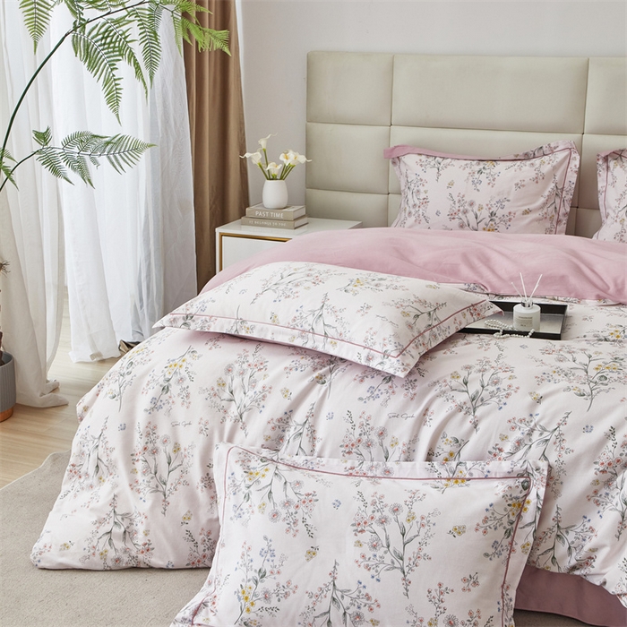 91家纺网 家纺一手货源 找家纺 曼秀琳 2024新款全棉超柔生态磨毛四件套（32*21支） 静香-粉