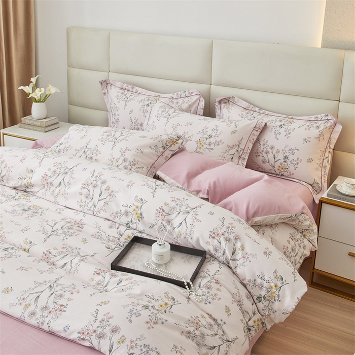 91家纺网 家纺一手货源 找家纺 曼秀琳 2024新款全棉超柔生态磨毛四件套（32*21支） 静香-粉