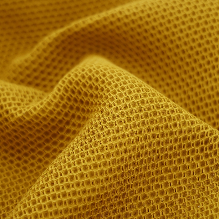 91家纺网 家纺一手货源 找家纺 2024新款北欧风素色布标全棉蜂窝华夫格透气枕巾52*78cm一对 北欧风-芥末黄