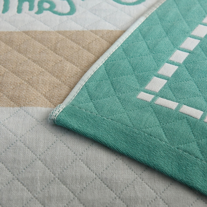 91家纺网 家纺一手货源 找家纺 2024新款全棉加厚三层纱布枕巾52*78cm一对 快乐小鹿绿