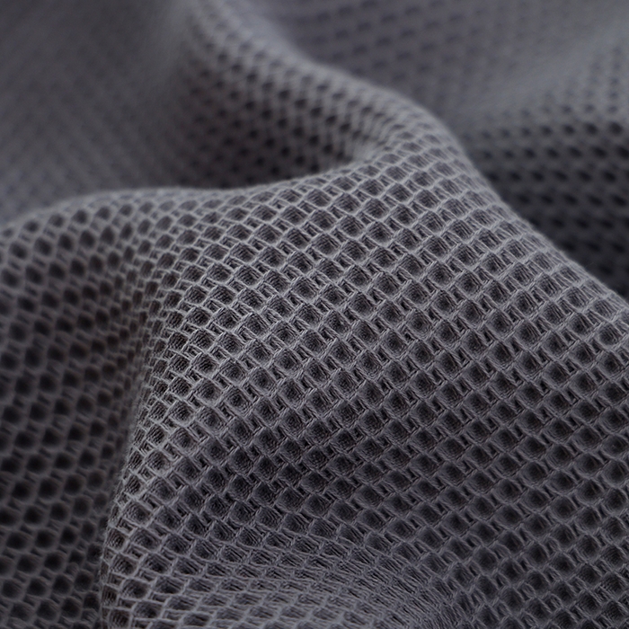 91家纺网 家纺一手货源 找家纺 2024新款北欧风素色布标全棉蜂窝华夫格透气枕巾52*78cm一对 北欧风-深灰