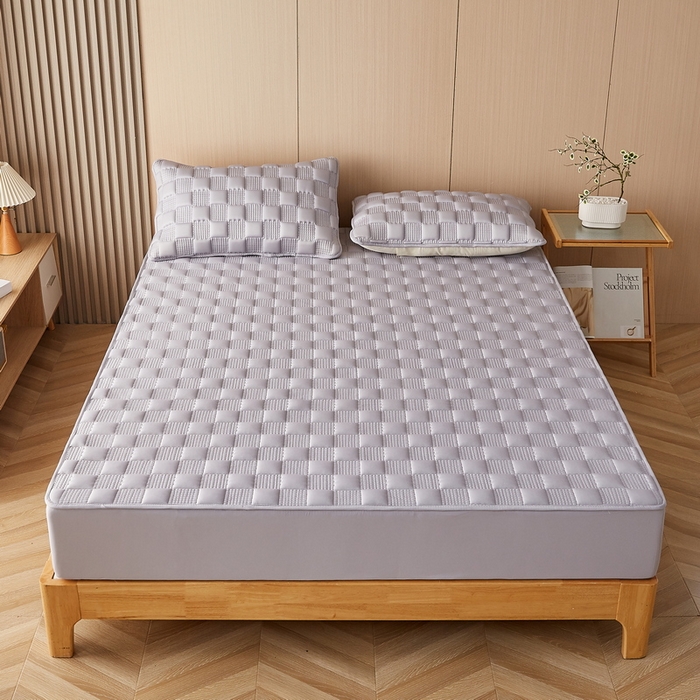 91家纺网 家纺一手货源 找家纺 卡派 2024新款布拉格水洗棉夹棉加厚床笠大床 布拉格-灰