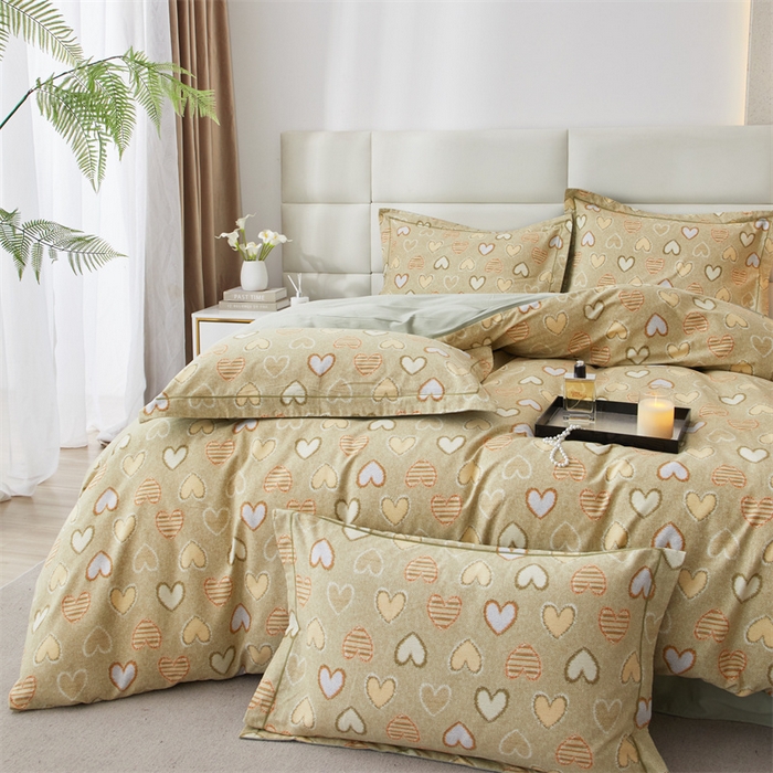 91家纺网 家纺一手货源 找家纺 曼秀琳 2024新款全棉超柔生态磨毛四件套（32*21支） 怦然心动-绿