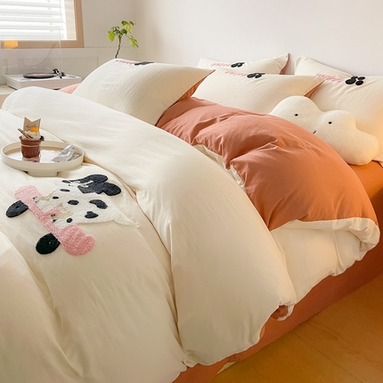 91家纺网 家纺一手货源 找家纺 （总）典曼家纺 2024新款韩版毛巾绣四件套