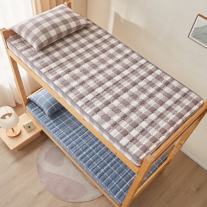 91家纺网 家纺一手货源 找家纺 卡派 2024新款色织全棉夹棉床笠(无印家居风） 大灰格