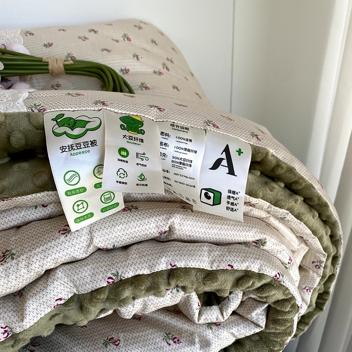 91家纺网 家纺一手货源 找家纺 2025新款秋冬季棉加豆豆绒法式花边款豆豆被被芯 江南