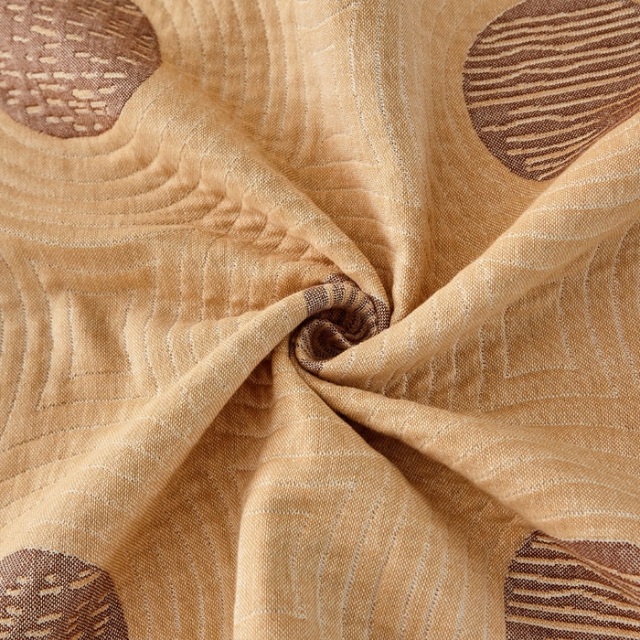 91家纺网 家纺一手货源 找家纺 2024新款素雅系列全棉系列四层纱布枕巾52*78cm一对 年轮-驼