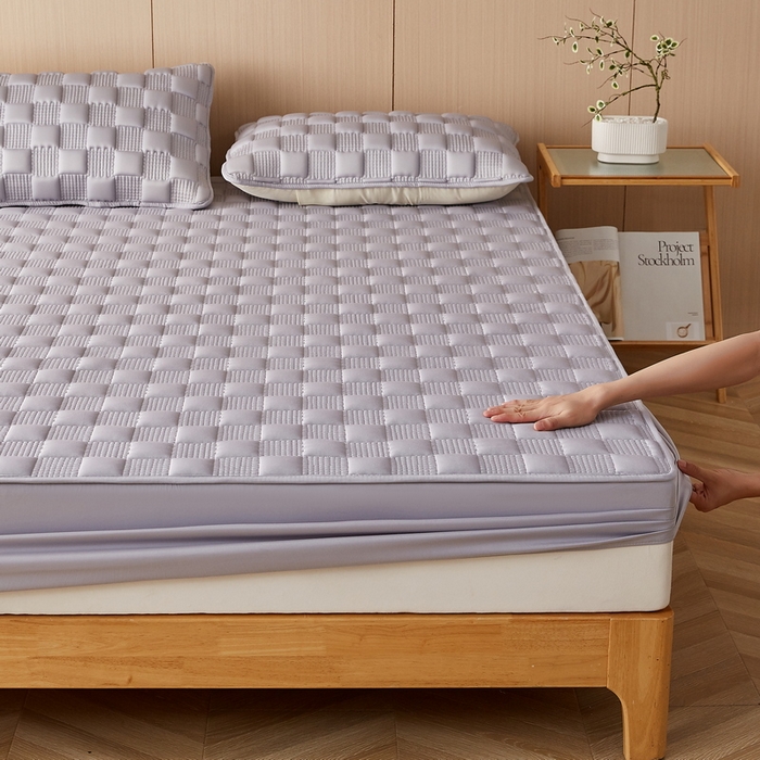 91家纺网 家纺一手货源 找家纺 卡派 2024新款布拉格水洗棉夹棉加厚床笠大床 布拉格-灰