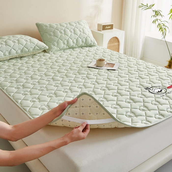 91家纺网 家纺一手货源 找家纺 卡派 2024新款水洗棉100%新疆棉花床褥大床 棉花-果绿