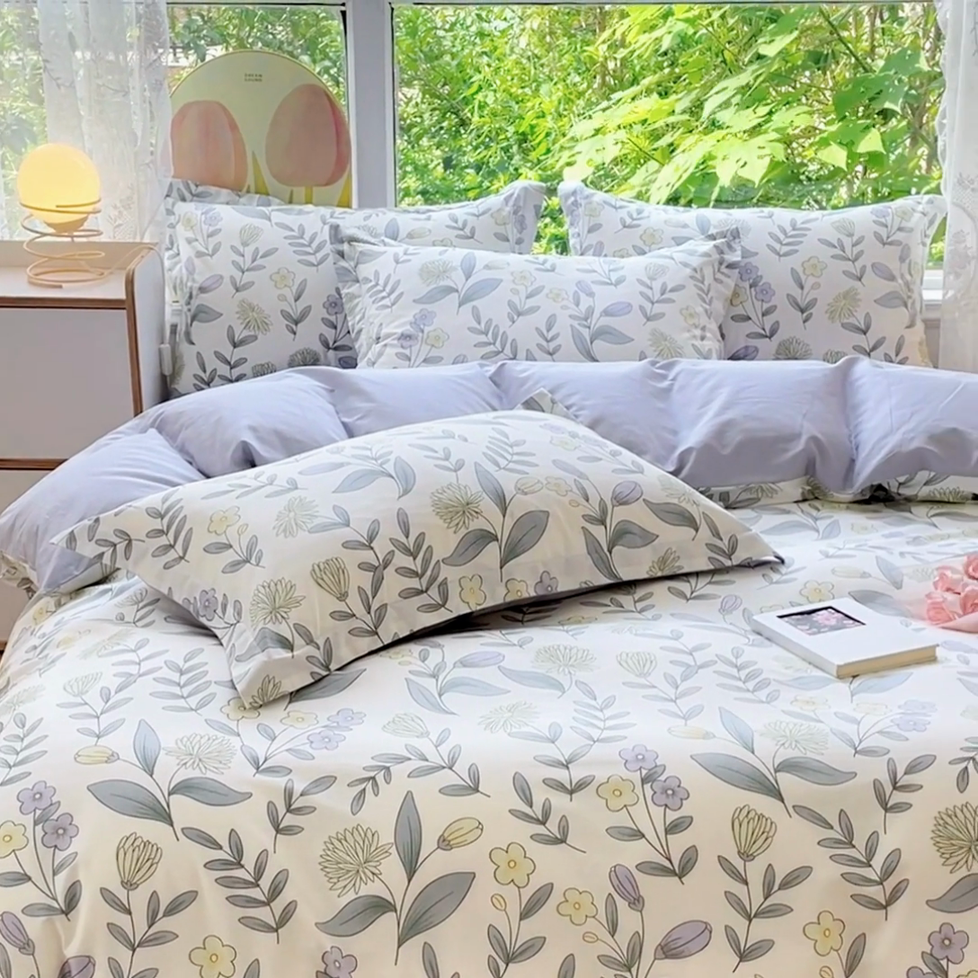 91家纺网 家纺一手货源 找家纺 金鑫汇家纺 2024新款印花四件套 诗情画意