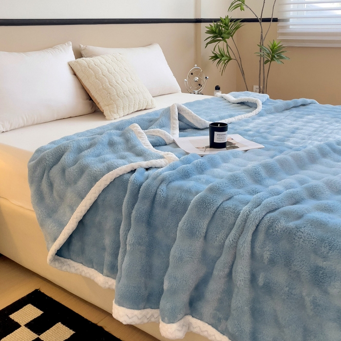 91家纺网 家纺一手货源 找家纺 （总）佳居缘 2024新款亲肤舒适纯色兔毛绒毯毛毯毯子