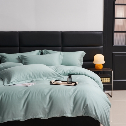 91家纺网 家纺一手货源 找家纺 （总）顾家家居 2024新款7A抗菌兰精天丝棉磨毛纯色四件套