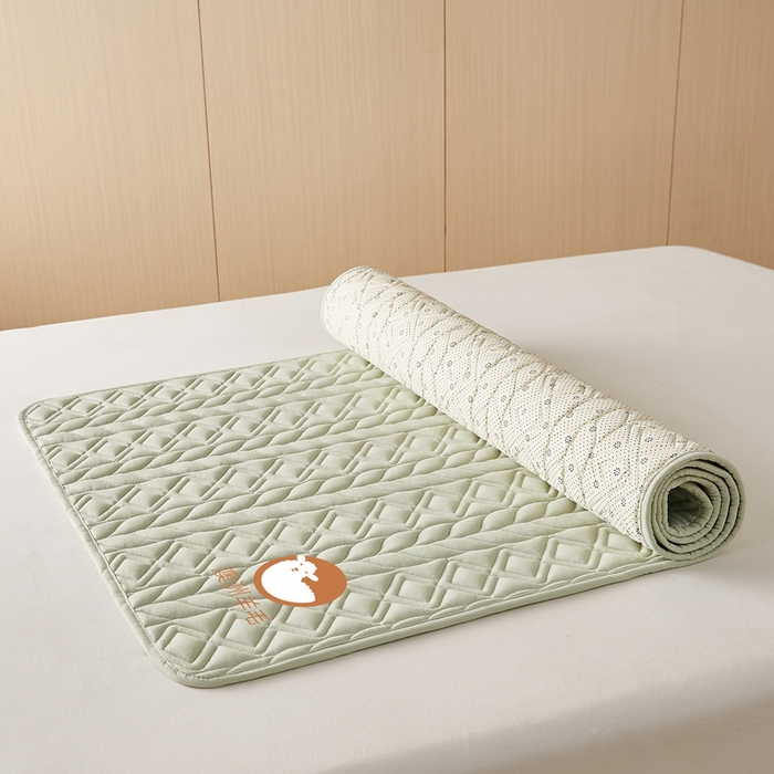 91家纺网 家纺一手货源 找家纺 卡派 2024新款水洗棉羊毛床褥（富贵竹）单人床 富贵竹-果绿