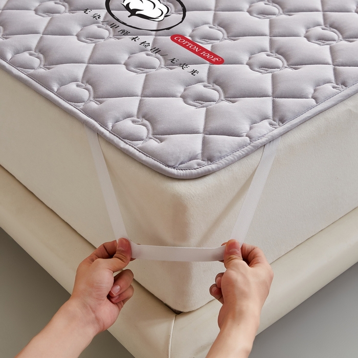 91家纺网 家纺一手货源 找家纺 卡派 2024新款水洗棉100%新疆棉花床褥大床 棉花-灰