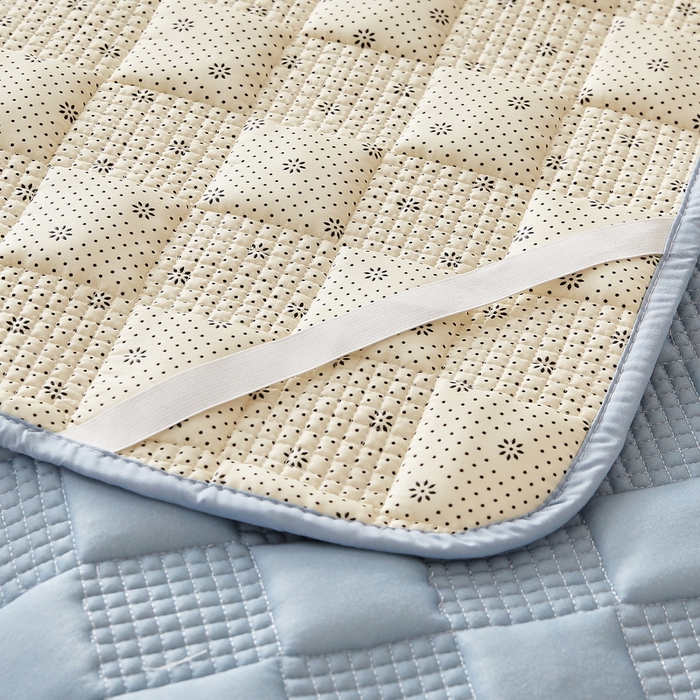 91家纺网 家纺一手货源 找家纺 卡派 2024新款布拉格夹棉加厚床褥单人床 布拉格-蓝灰