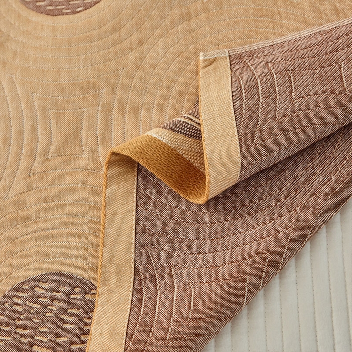 91家纺网 家纺一手货源 找家纺 2024新款素雅系列全棉系列四层纱布枕巾52*78cm一对 年轮-驼