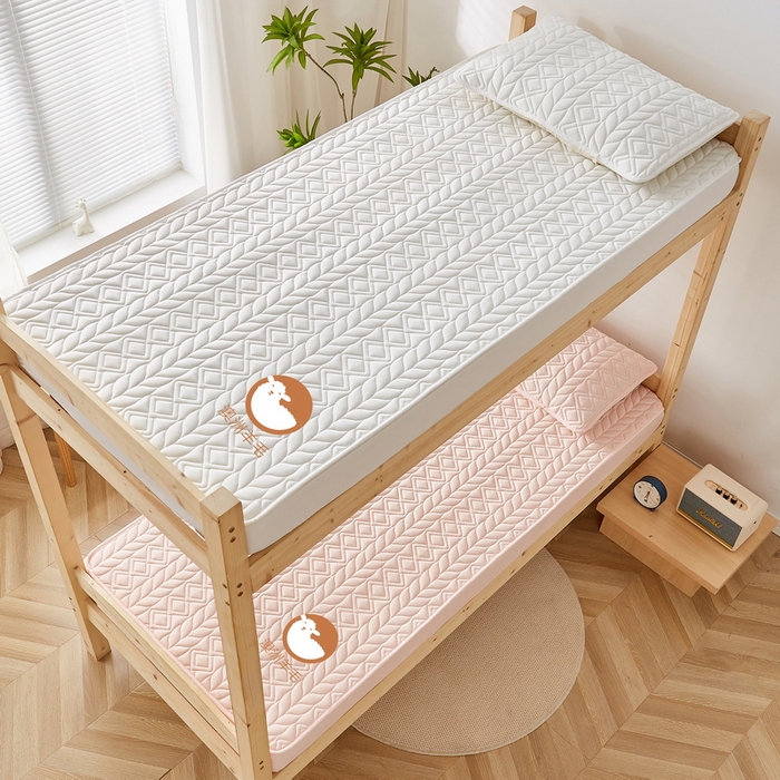 91家纺网 家纺一手货源 找家纺 卡派 2024新款水洗棉羊毛床笠（富贵竹）单人床 富贵竹-白