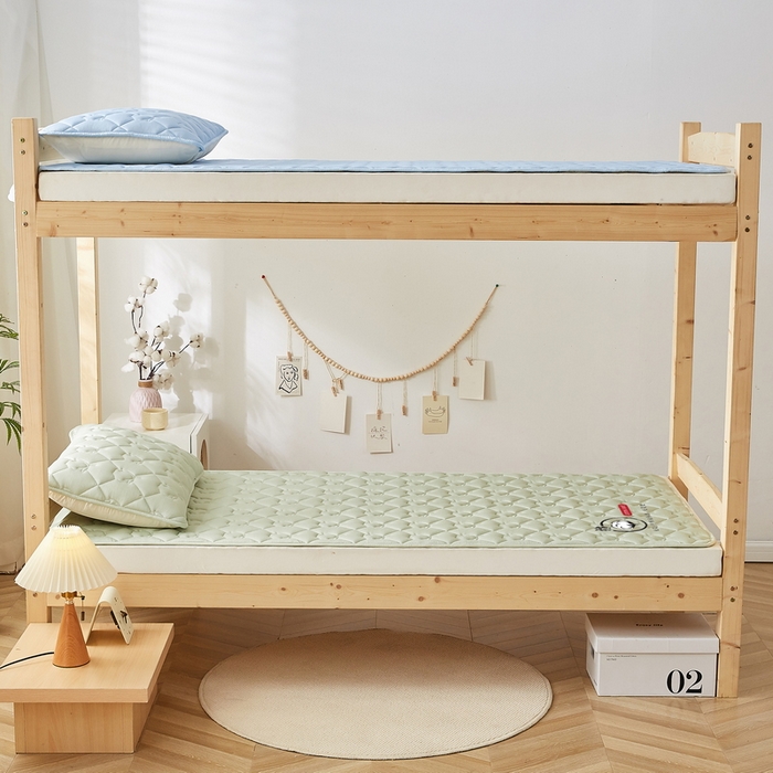 91家纺网 家纺一手货源 找家纺 卡派 2024新款水洗棉100%新疆棉花床褥款单人床 棉花-果绿