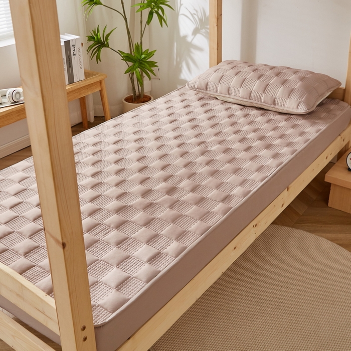 91家纺网 家纺一手货源 找家纺 卡派 2024新款布拉格夹棉加厚床笠单人床 布拉格-卡其