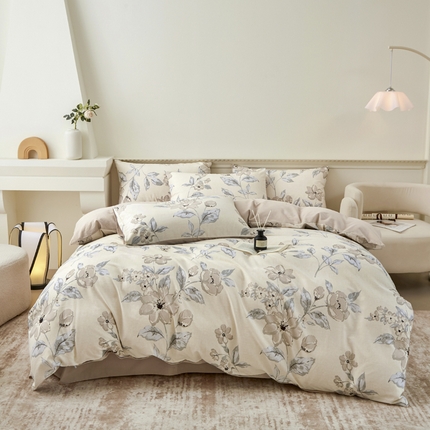 91家纺网 家纺一手货源 找家纺 （总）柠馨 2024新款基础款全棉磨毛纯色四件套