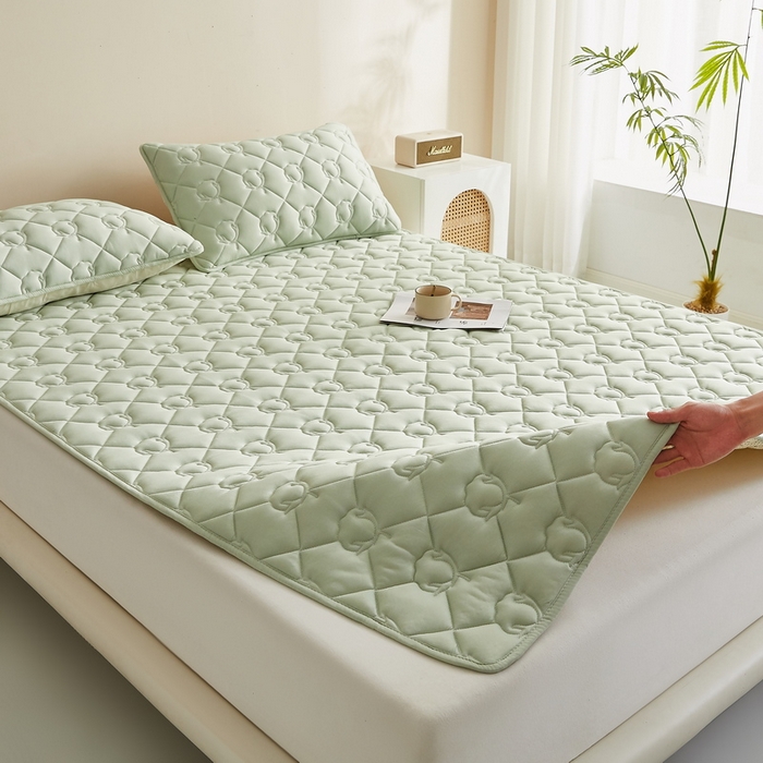 91家纺网 家纺一手货源 找家纺 卡派 2024新款水洗棉100%新疆棉花床褥大床 棉花-果绿