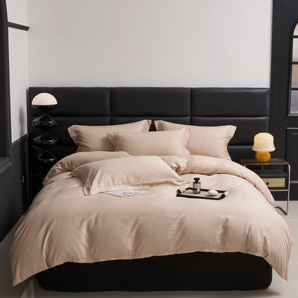 91家纺网 家纺一手货源 找家纺 （总）顾家家居 2024新款7A抗菌兰精天丝棉磨毛纯色四件套