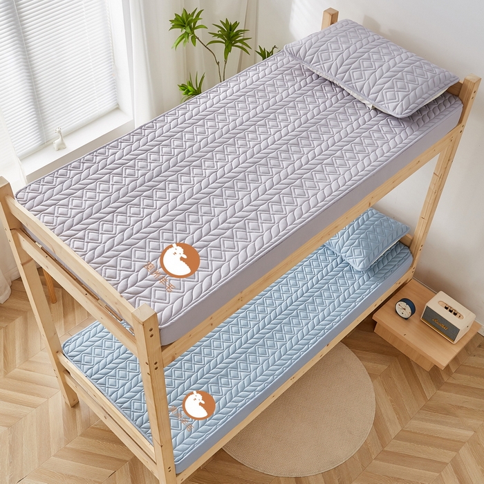 91家纺网 家纺一手货源 找家纺 卡派 2024新款水洗棉羊毛床笠（富贵竹）单人床 富贵竹-灰